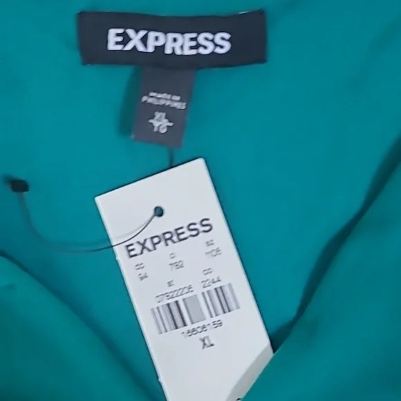 Express High Rise Green Jumpsuit Size XL/TG - Picture 2 of 9